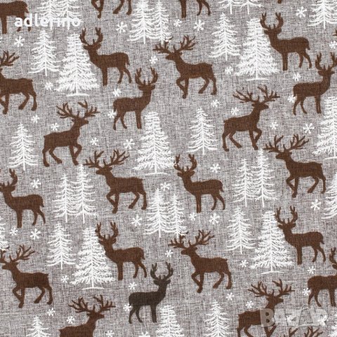 Коледна покривка за маса, декоративна лента за маса, Коледна лента за маса, 186х35 см, сива с елени, снимка 3 - Покривки за маси - 34779502