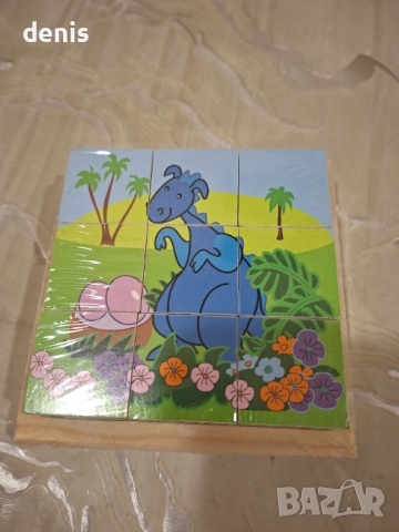 Дървени кубчета – Динозаври, снимка 4 - Игри и пъзели - 52868699