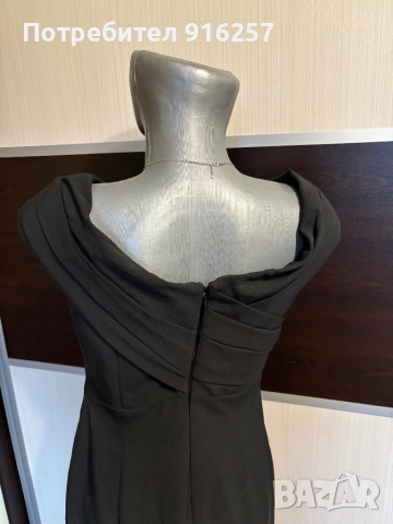 Черна елегантна рокля, снимка 2 - Рокли - 52915750