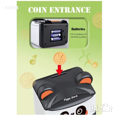 Детска музикална касичка за монети и банкноти сейф панда, снимка 3 - Други - 47351822