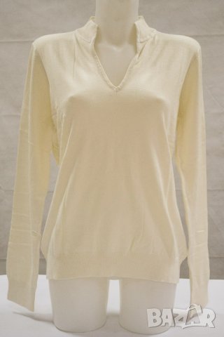 Пуловер в цвят екрю марка Vincenzo Boretti - L, снимка 2 - Блузи с дълъг ръкав и пуловери - 39540311