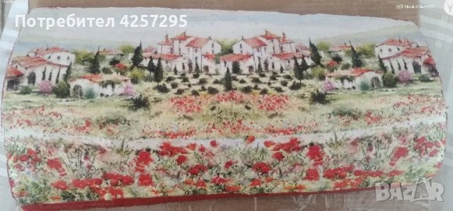 Керемида с декупаж , снимка 3 - Декорация за дома - 47483161