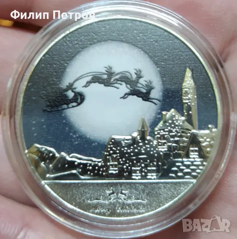 Коледно - новогодишен плакет в защитна капсула ., снимка 4 - Нумизматика и бонистика - 48410560