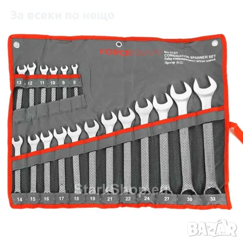 Комплект звездогаечни ключове 8 - 32 мм 16 части ForceKraft