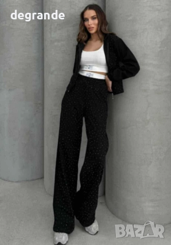 Памучен Дамски сет 3 части с Блестящи Камъчета