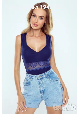 Дамски потник с широки презрамки в тъмносин цвят DANA