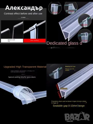 силиконово уплътнение за стъклена врата 