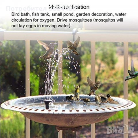 Кръгъл соларен фонтан за градина Кръгъл соларен фонтан за градина Кръгъл соларен фонтан за градина К, снимка 8 - Градински мебели, декорация  - 39983703