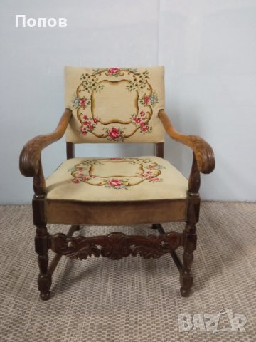 Старинно кресло трон, снимка 6 - Дивани и мека мебел - 40512324