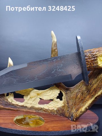 Голям нож на рог - много специален и ефектен подарък за мъж , особено ловджия. , снимка 7 - Декорация за дома - 43213750