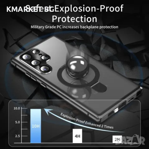 Samsung Galaxy S24 Ultra 5G MagSafe Magnetic Privacy Frosted Tempered Glass Holder Удароустойчив Кал, снимка 4 - Калъфи, кейсове - 48010214