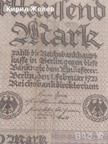 РАЙХ БАНКНОТА 100 000 марки 1923г. Германия УНИКАТ ЗА КОЛЕКЦИОНЕРИ 36809, снимка 5 - Нумизматика и бонистика - 39898867