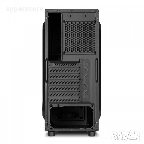Геймърска Кутия за компютър Sharkoon - T3-V  SH0035 черна, стилна със светещ вентилатор, снимка 5 - Захранвания и кутии - 16471817