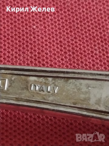 Голяма стара цинкова лъжица с маркировка ITALI красива орнаментика за КОЛЕКЦИЯ 42106, снимка 6 - Други ценни предмети - 43862351