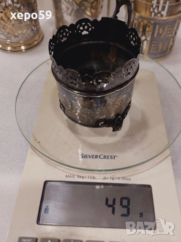 СССР-лот от много редки сребърни руски и един турски подстакани/ сребро 875, снимка 18 - Антикварни и старинни предмети - 52825209