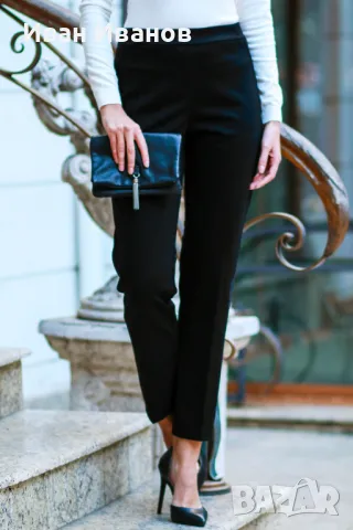 Едноцветен зимен дамски панталон 9615, снимка 3 - Панталони - 47701509