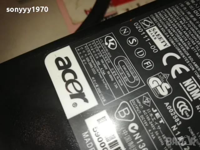 ACER ADAPTER 19V 4,74А ЗА ЛАПТОП 1110240949, снимка 14 - Мрежови адаптери - 47542786