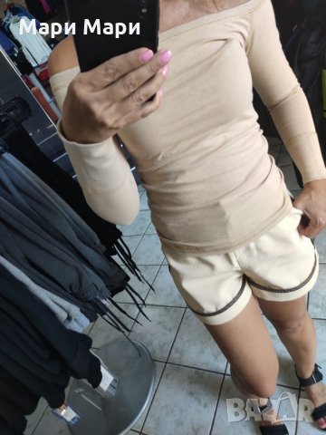 Pause Jeans блуза лодка деколте, бежов цвят, снимка 4 - Блузи с дълъг ръкав и пуловери - 26363908