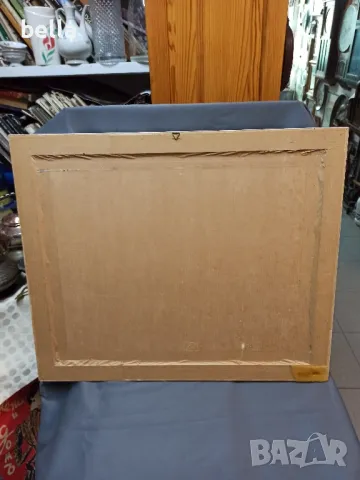 Голяма авторска картина -Пейзаж-масло върху фазер рамкирана и подписана 1969 год., снимка 7 - Картини - 47316322