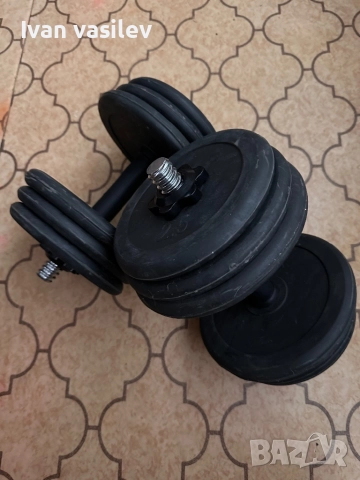 Разглобяеми гумени дъмбели 2x18 kg