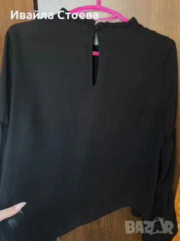 Ефектна черна блуза, снимка 3 - Блузи с дълъг ръкав и пуловери - 48516501