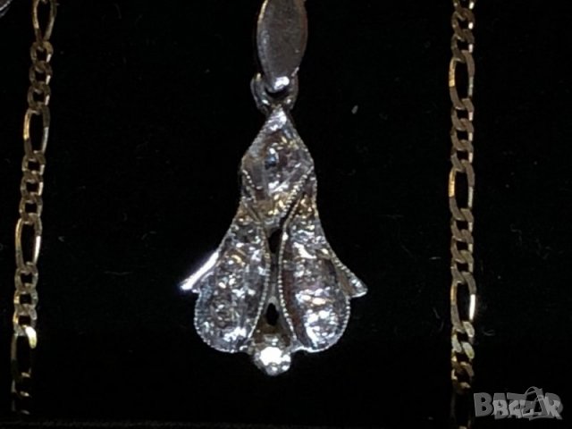 Комплект от платина с диаманти!, снимка 10 - Бижутерийни комплекти - 26665161