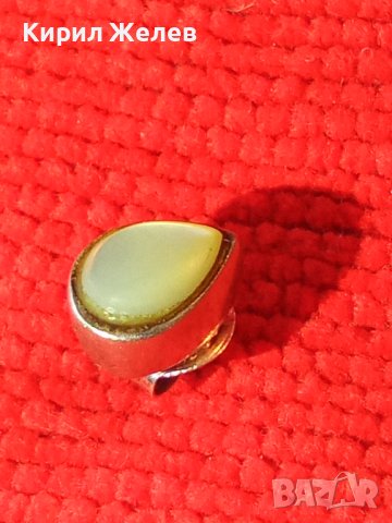 ЕЛЕГАНТНА СТИЛНА СТЕБЪРНА ОБЕЦА АНГЛИЯ СРЕБРО 925 с ШЛИФОВАН ЛУНЕН КАМЪК 26969, снимка 8 - Обеци - 36817675