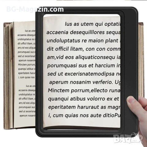 Голяма увеличителна правоъгълна лупа за четене на книги вестници 5X увеличение A4 деца професионална, снимка 3 - Други инструменти - 50920272