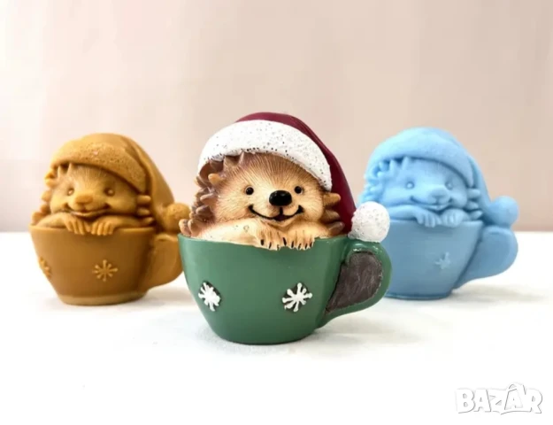 Молд таралеж в чаша коледен, снимка 7 - Форми - 51290871