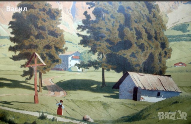 Голяма цветна литография, снимка 4 - Декорация за дома - 38904925