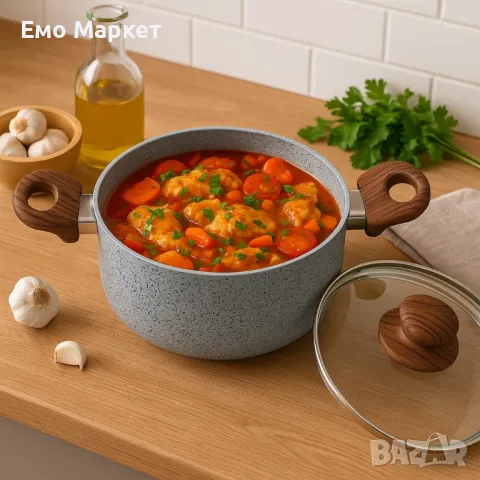 Тенджера Voltz Siena, Мраморно каменно керамично покритие, снимка 2 - Съдове за готвене - 50192434