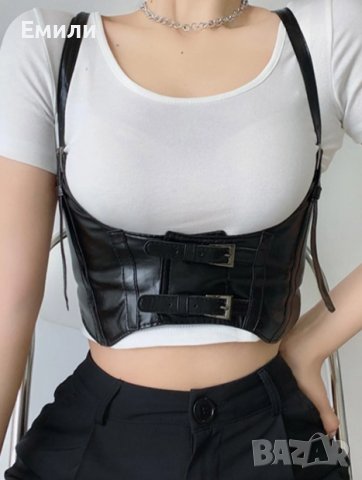 Кожен корсет-колан с презрамки и катарами р-р XS, S, M