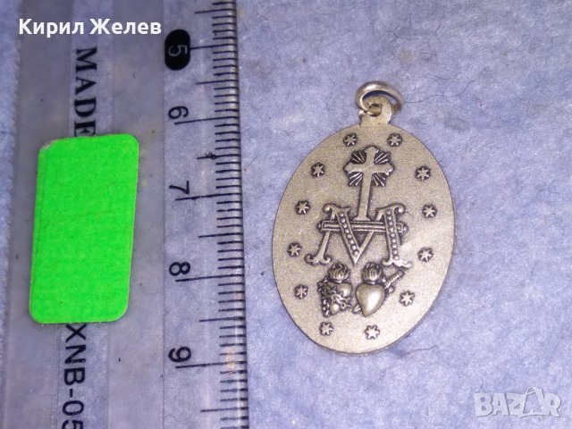 СТАРА ПОСРЕБРЕНА ДВУСТРАННА НЕМСКА РЯДКА КАТОЛИЧЕСКА ИКОНКА РЕЛИГИОЗЕН МЕДАЛЬОН 31198, снимка 4 - Антикварни и старинни предмети - 39856823