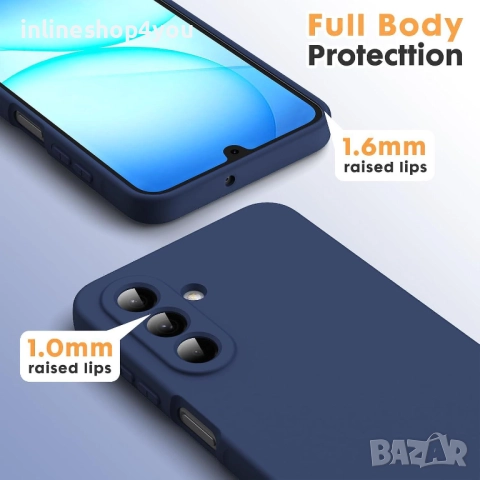 Матов Силиконов Кейс за Samsung Galaxy A17 - Тъмно син, снимка 4 - Калъфи, кейсове - 51703498
