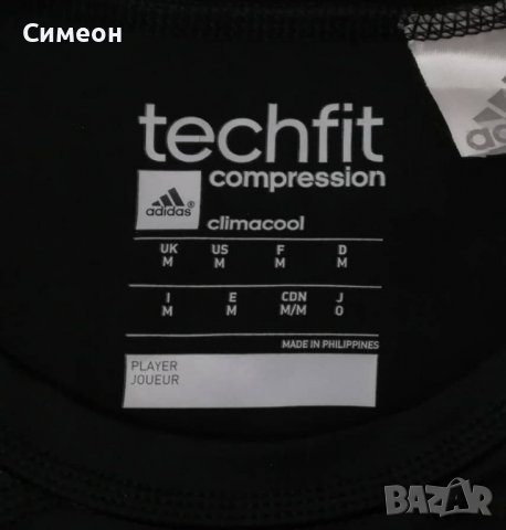 Adidas Techfit оригинална тениска M Адидас спорт фитнес термо фланелка, снимка 3 - Спортни дрехи, екипи - 37508589