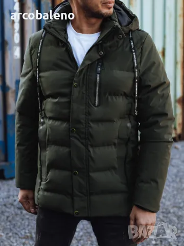 Мъжко зимно ватирано яке с качулка, 3цвята , снимка 10 - Якета - 47390459