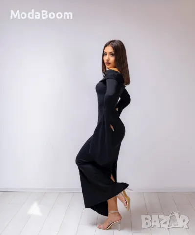 Дълга черна дамска рокля , снимка 5 - Рокли - 48009419