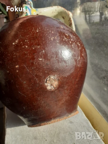 Стара българска троянска керамика стомна момиче със зайче, снимка 6 - Антикварни и старинни предмети - 51074390