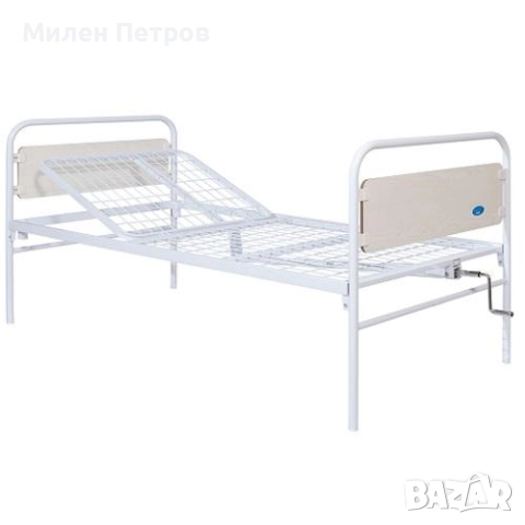 Механично болнично легло със страници и матрак (ново-сглобено)