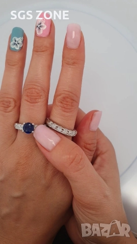 СРЕБЪРЕН ДВОЕН ПРЪСТЕН С РУБИН, снимка 9 - Пръстени - 52397440