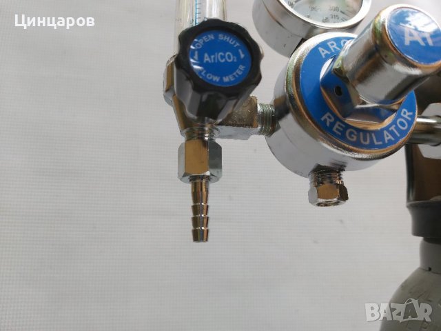 Редуцир вентил,регулатор с часовник и ротаметър за Аргон/въглерод, снимка 3 - Други машини и части - 37870815