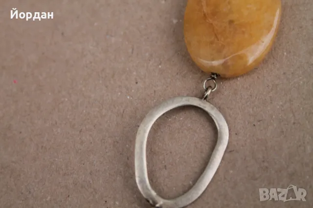 Дамско сребърно колие с позлата, снимка 4 - Колиета, медальони, синджири - 49771498