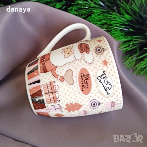 6275 Керамична коледна чаша Merry Christmas, 180 ml, снимка 3 - Чаши - 52328992