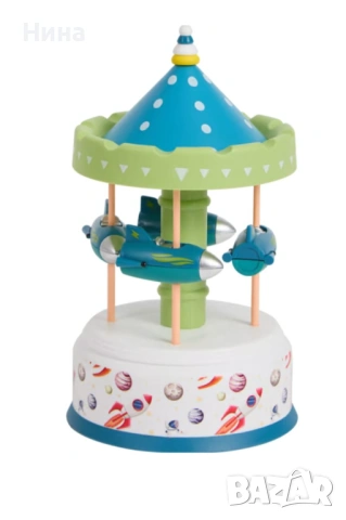 Въртележка с музикална кутия и музикална декорация, подарък за деца, ракети 17 см , снимка 2 - Музикални играчки - 53452361