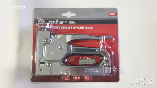 Такер за скоби тип J 53 с ширина 11,3мм и дълбочина от 4 до 14мм.