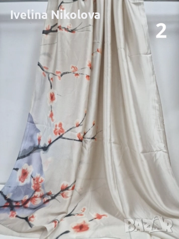 Дамски красив сатенен шал , снимка 2 - Шалове - 51625314