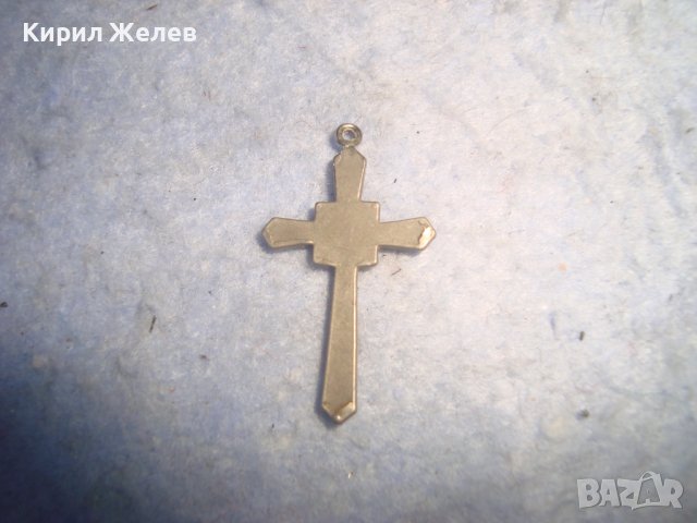 СТАРО СТИЛНО МАЛКО НАГРЪДНО РЕТРО КРЪСТЧЕ ПОСРЕБРЕНО 24697, снимка 4 - Антикварни и старинни предмети - 36982863