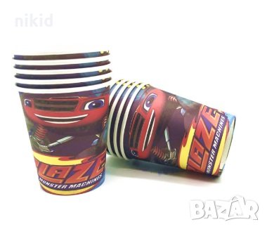 Blaze Monster Machines Пламъчко и Машините 10 бр картонени чаши парти рожден ден