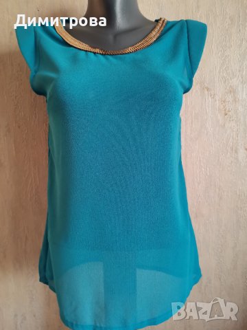 Разкошна блуза в тюркоазен цвят, снимка 3 - Ризи - 36671795