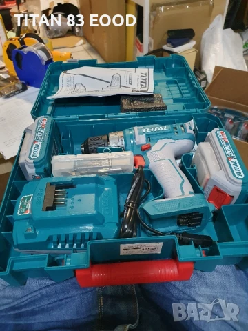 Акумулаторен винтоверт TOTAL Industrial, 20 V, 2 x 2.0 Ah Li-Ion, 45 Nm, + аксесоари, снимка 3 - Винтоверти - 51118155